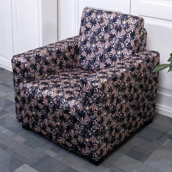 Black Leaves sofa cover set