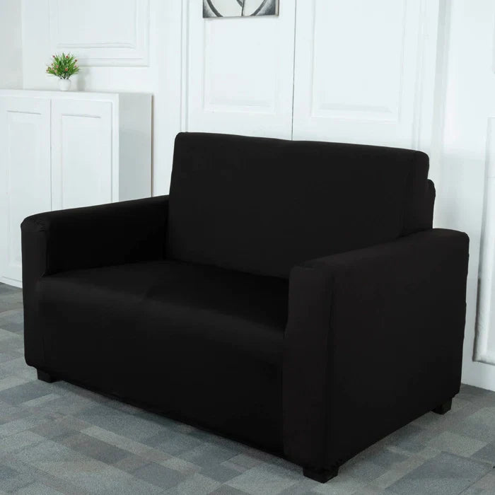 Black Solid Elastic Sofa Slipcovers