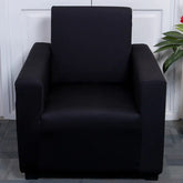 Black Solid one seater sofa cover