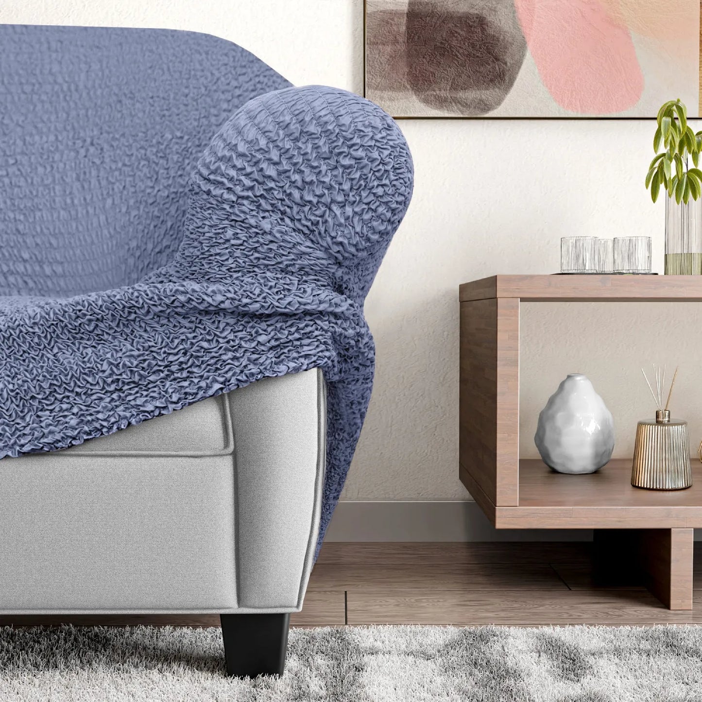 DivineTrendz™ Exclusive - Blue Luxe Crinkle Chaise Lounge cover