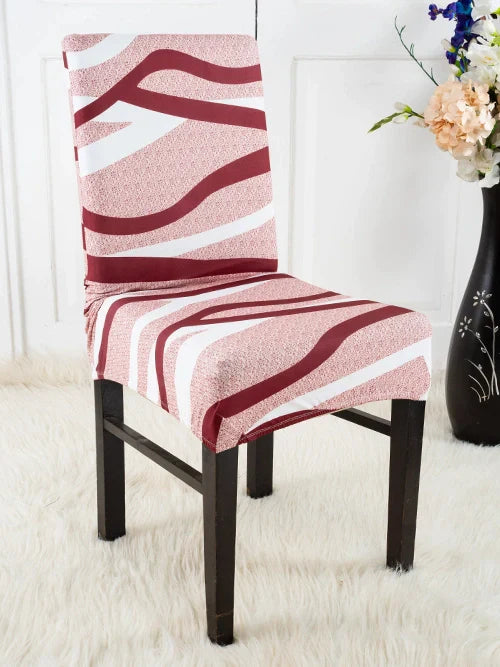 Brown & White Striped Chair Covers