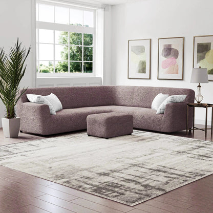 DivineTrendz™ Exclusive - Choco Luxe Crinkle Corner Sofa Cover