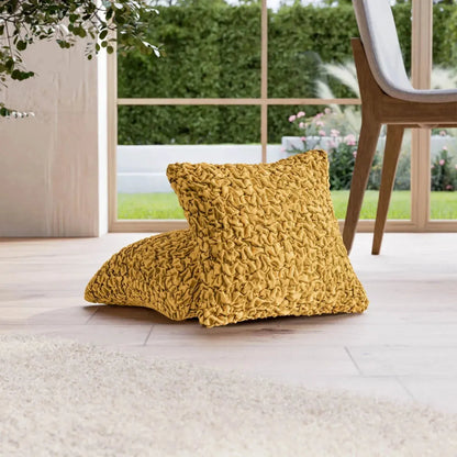 DivineTrendz™ Exclusive - Mango Luxe Crinkle Cushion Cover