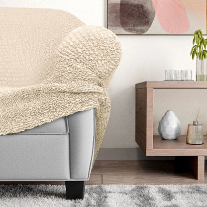 DivineTrendz™ Exclusive - Beige Luxe Crinkle Chaise Lounge cover