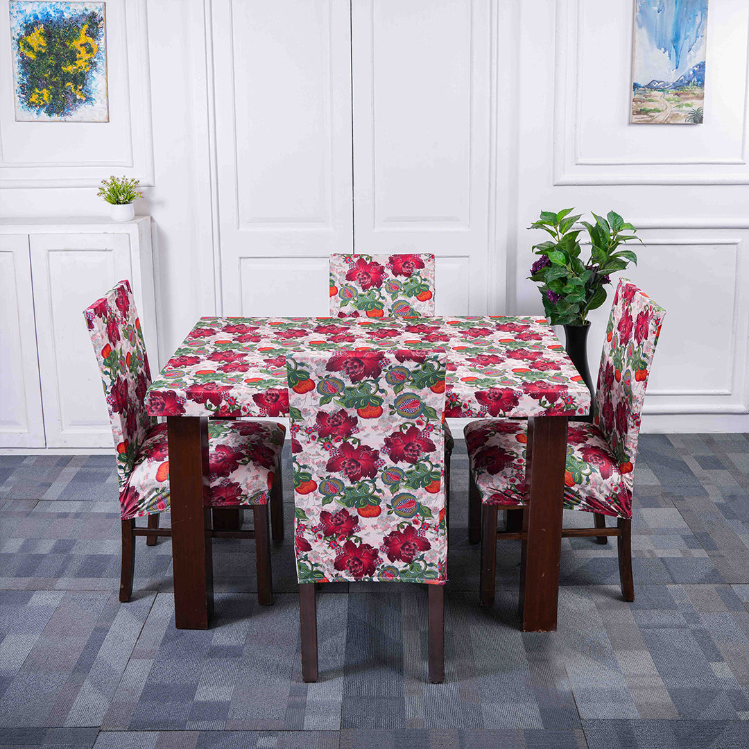 DivineTrendz Exclusive - Russet Rose Elastic Chair & Table Cover