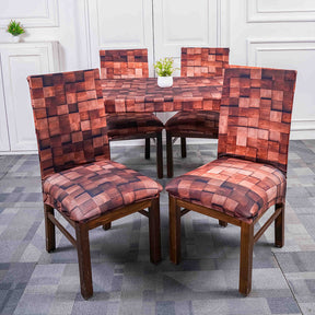 Wooden Blocks Elastic Chair & Table Cover 