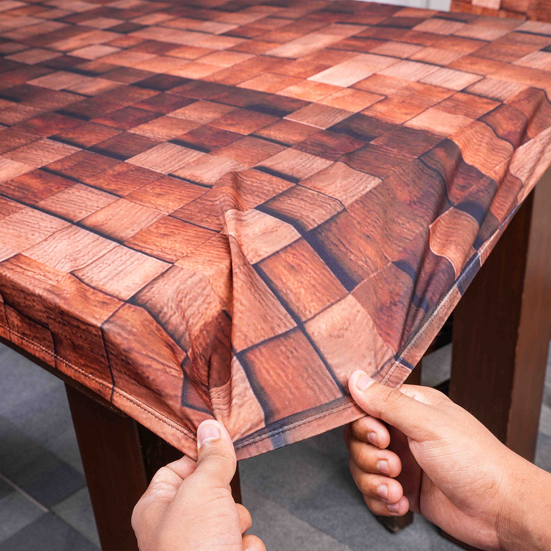 Wooden Blocks Elastic Chair & Table Cover 