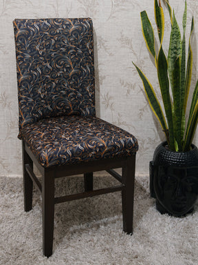 Golden & Black Pattern Color Dining Chair Covers