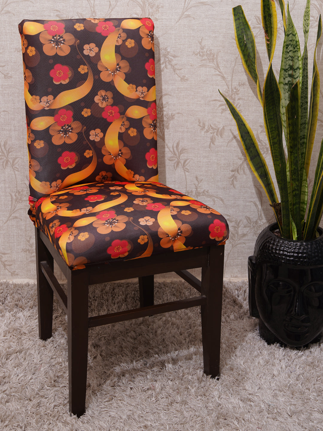 Retro Flowers Chair Cover Cloth