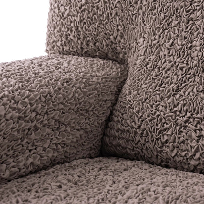 DivineTrendz™ Exclusive - Choco Luxe Crinkle Corner Sofa Cover