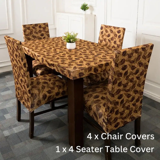 Dry Leaves Elastic Chair Table Cover