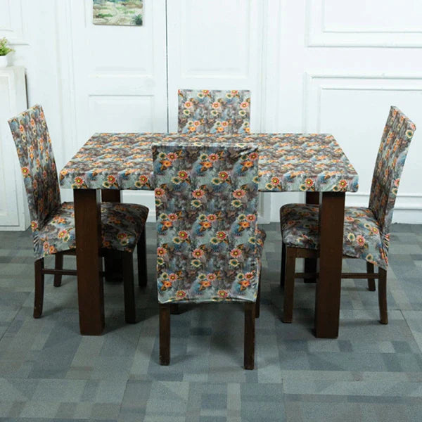 Floral Bliss Dining Table Chair Cover 4 Seater