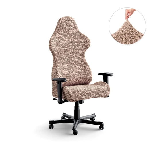 DivineTrendz™ Exclusive - Choco Luxe Crinkle Office Chair Cover
