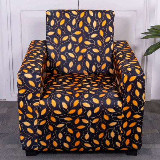 Golden Leaves Single Seater Sofa Cover