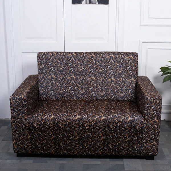 Golden & Black Pattern 2 Seater Sofa Covers