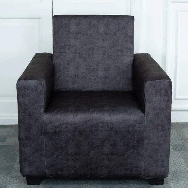Gray Velvet Elastic Sofa Slipcover
