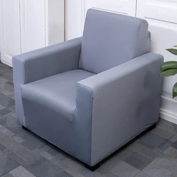 Grey Solid single sofa cover