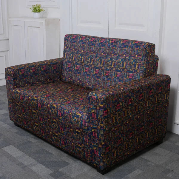 Handmade Ornament Elastic 2 Seater Sofa Cover