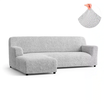 DivineTrendz™ Exclusive - Pearl Crinkle Corner Sofa Cover