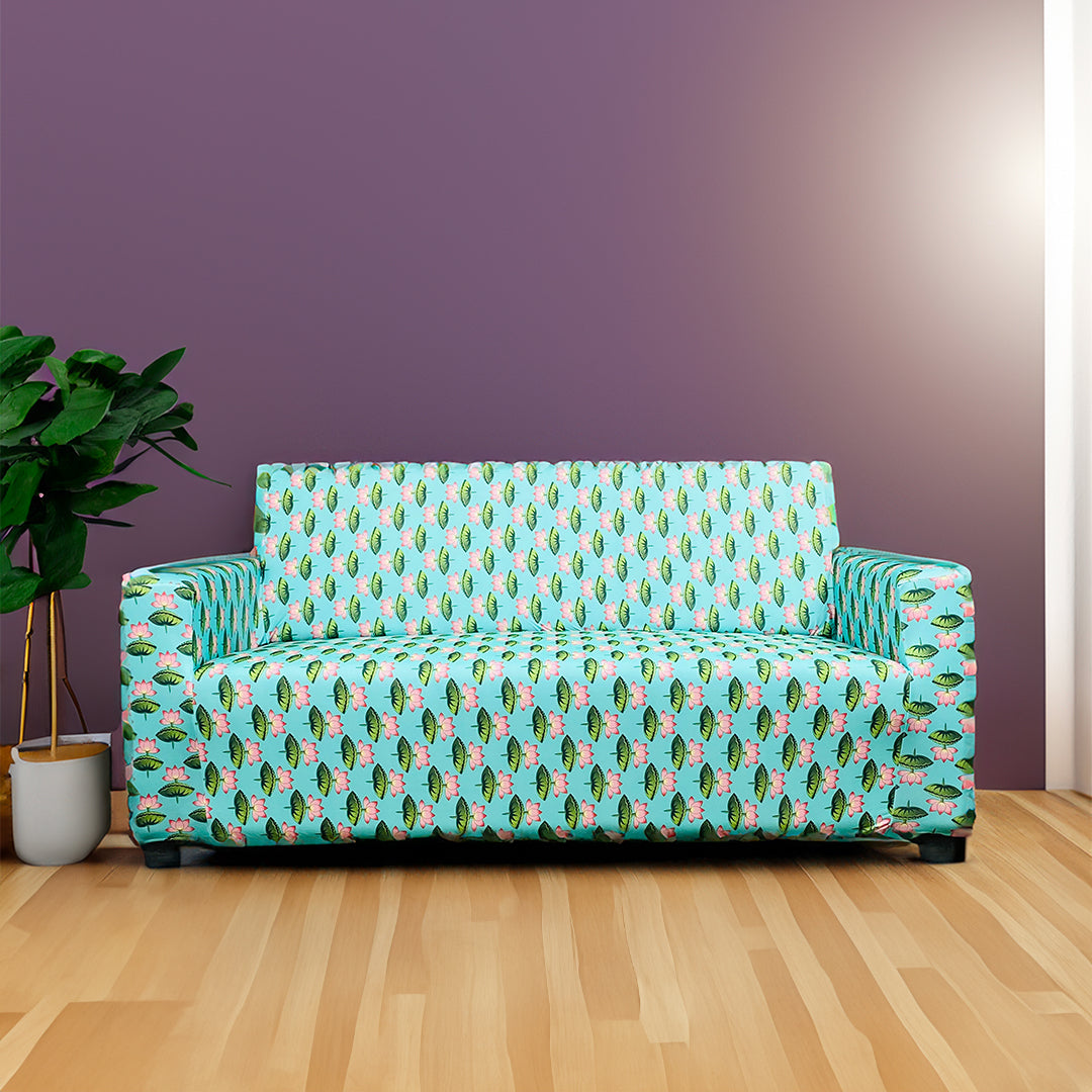 Aquatic Lotus Elastic Sofa Slipcover