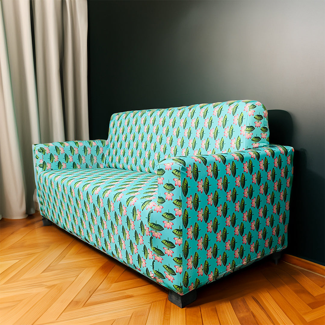 Aquatic Lotus Elastic Sofa Slipcover