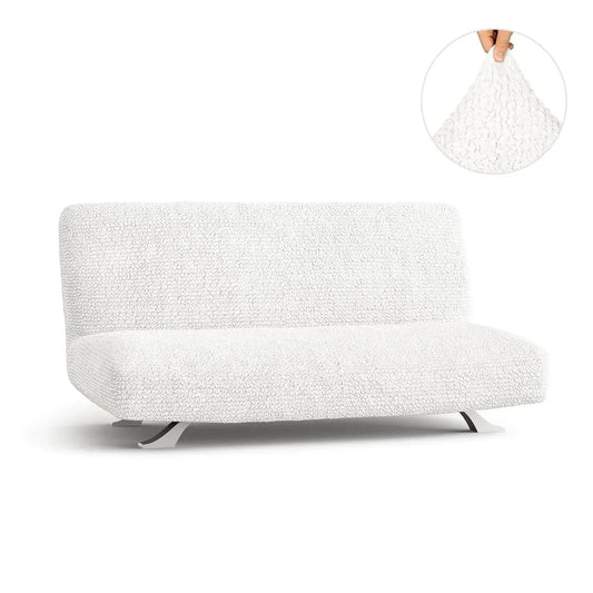DivineTrendz™ Exclusive - White Luxe Crinkle Futon Cover