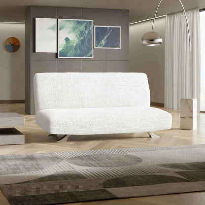 DivineTrendz™ Exclusive - White Luxe Crinkle Futon Cover