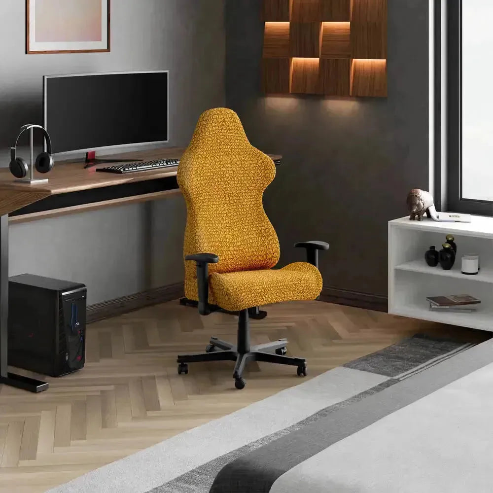 DivineTrendz™ Exclusive - Mango Luxe Crinkle Office Chair Cover