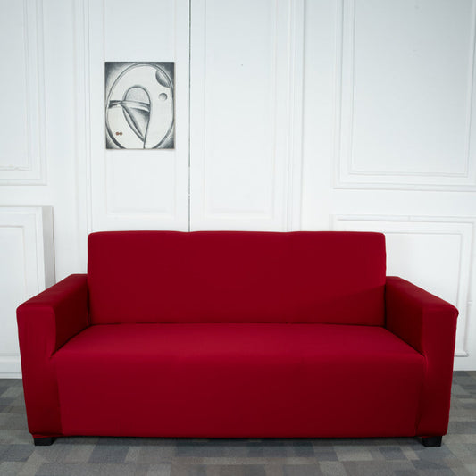 Maroon Solid Elastic Sofa Cover