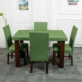 Meadow Green Dining Table Chair Cover 4 Seater