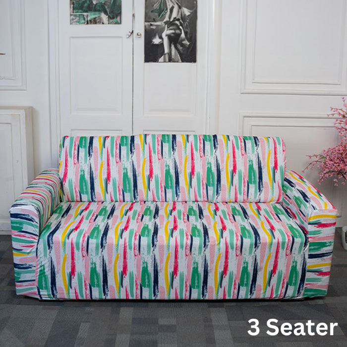 Multicolored Elastic Sofa Slipcover Set