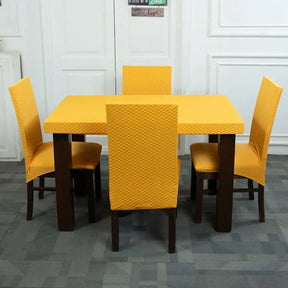 Mustard Yellow Table Chair Covers 4 Seater