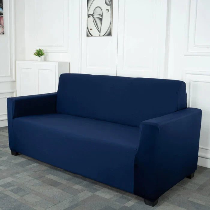 Navy Blue Solid Elastic Sofa Slipcovers