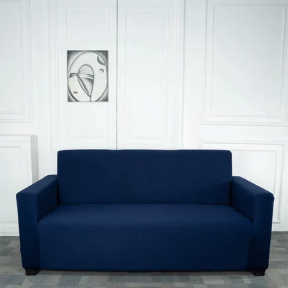 Navy Blue Solid Elastic Sofa Slipcovers