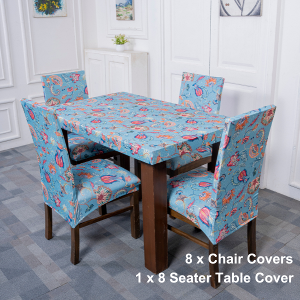 Ocean Surface Elastic Table Chair Covers Set of 6