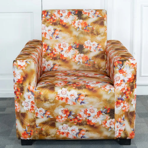 Orange Flower Elastic Sofa Slipcovers