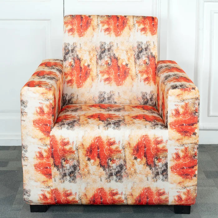 Orange Tie And Die Elastic Sofa Slipcovers