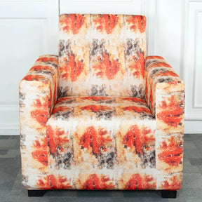 Orange Tie And Die Elastic Sofa Slipcovers