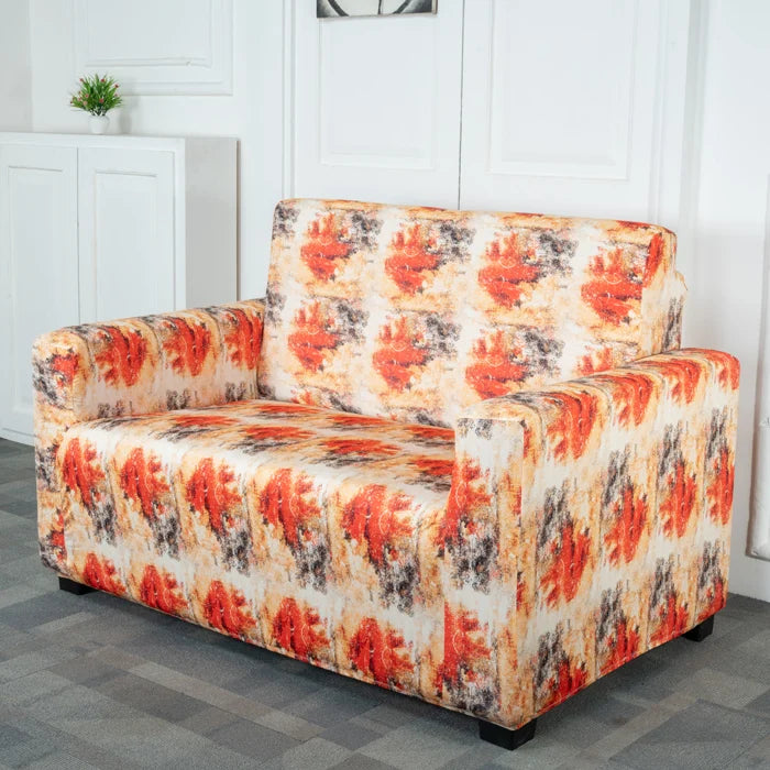 Orange Tie And Die Elastic Sofa Slipcovers