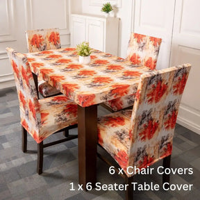 Orange Tie and Die Color Elastic Chair Table Cover 