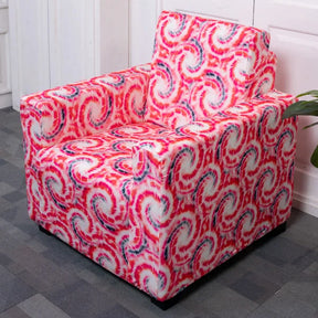 Pink Swirl Color 1 seater sofa cover