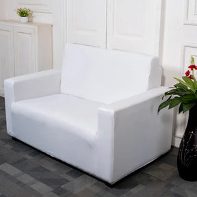 Plain White Elastic Sofa Cover