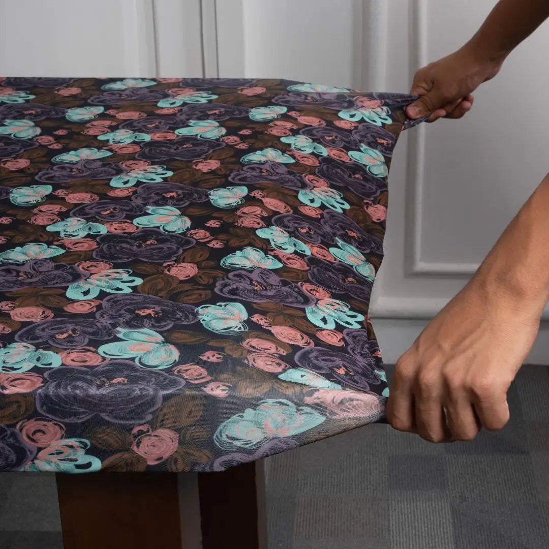 DivineTrendz Exclusive -Poppy Print Elastic Table Covers