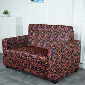 Purple Paisley Pattern two seater sofa cover