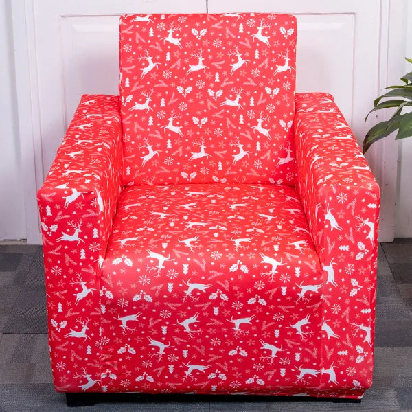 Reindeer Print Sofa Cover Single Seater