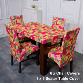 Shades Of Puzzle Elastic Table Covers Set of 4