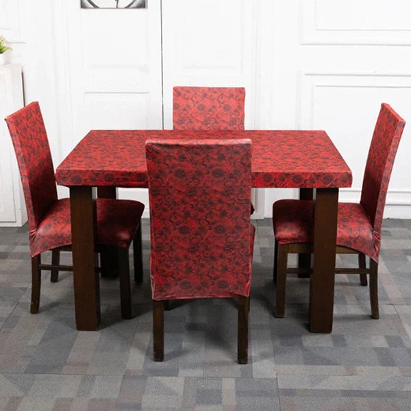 Ruby Red Table Chair Cover 4 Seater