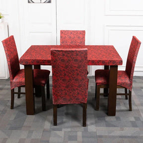 Ruby Red Table Chair Cover 4 Seater