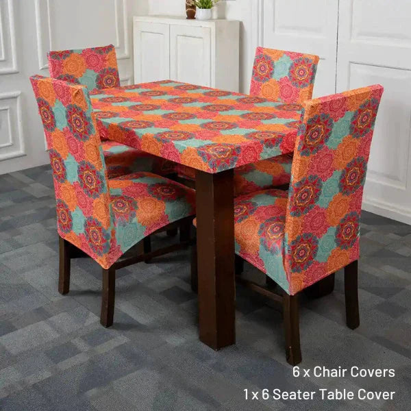 Multi-colored Vintage Design Elastic Table Chair Covers