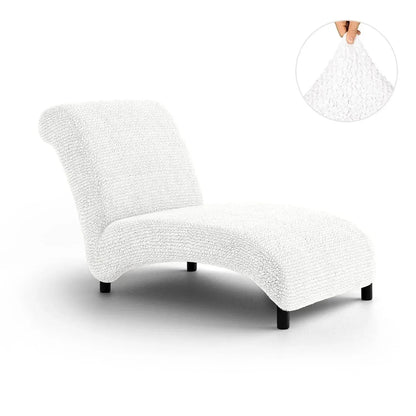 DivineTrendz™ Exclusive - White Luxe Crinkle Chaise Lounge cover